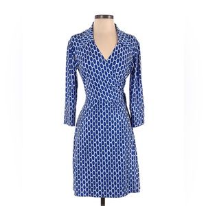 Laundry By Design Dress Size 2 Blue and White Wrap Dress